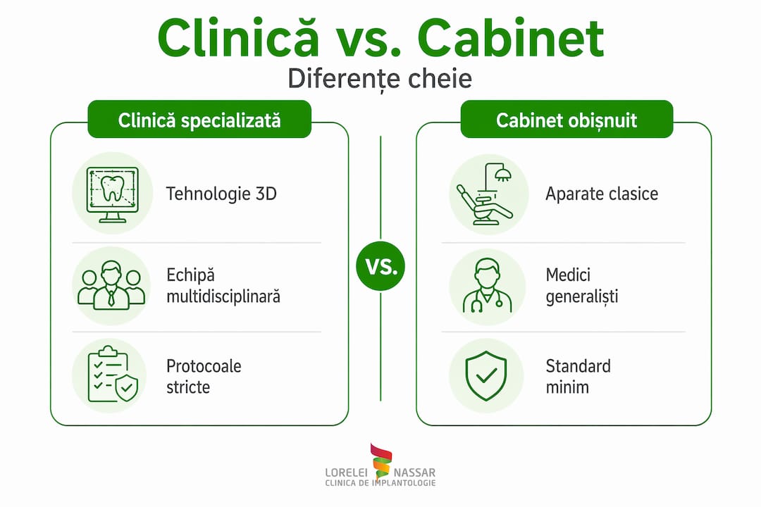 Infografic: diferențele dintre o clinică de specialitate și un cabinet medical obișnuit