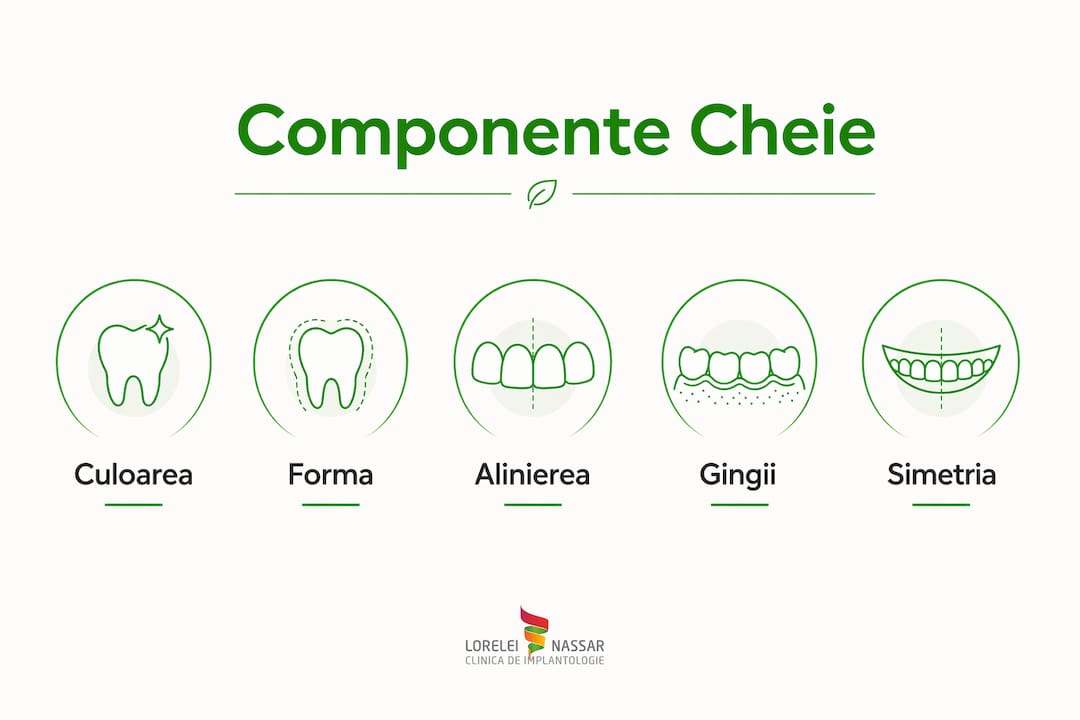 Infografic despre elementele cheie care dau farmec unui zâmbet atrăgător