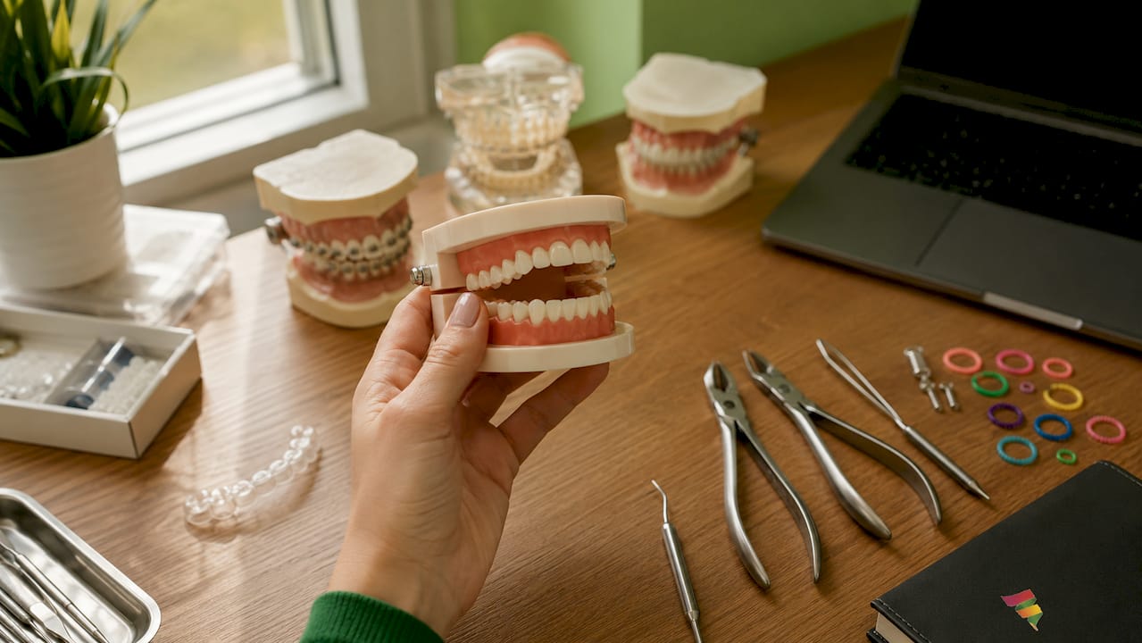Model dentar care prezintă o mușcătură deschisă