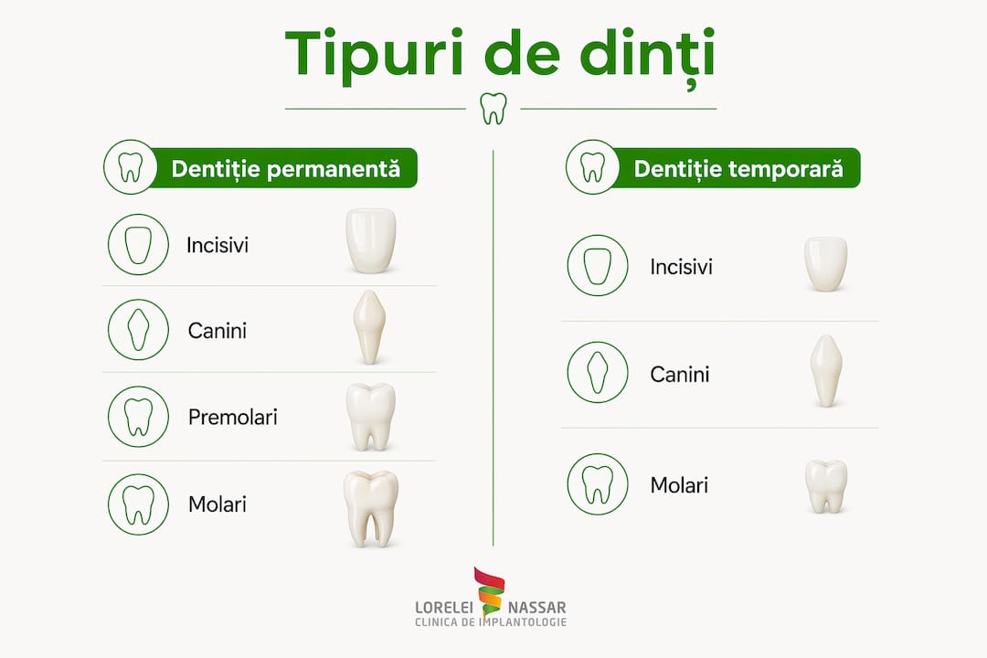 Infografic despre diferențele dintre dinții de lapte și dinții permanenți