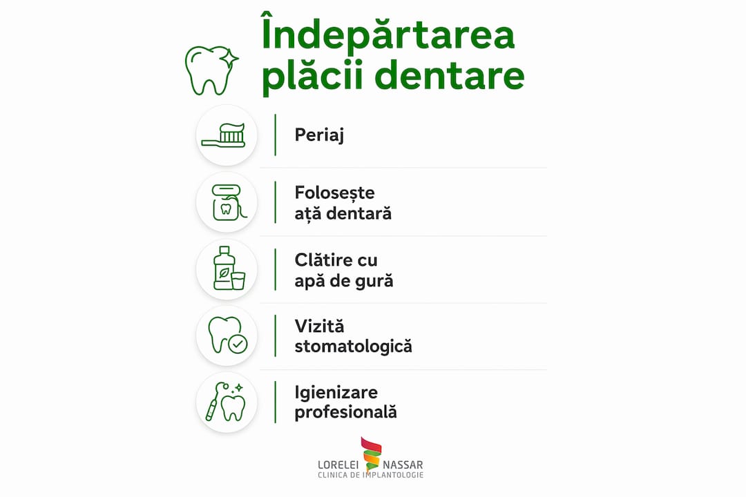Placa dentară: ghid complet pentru sănătatea orală 2 Infografic: cum să îndepărtezi corect placa bacteriană – pașii esențiali pentru un zâmbet sănătos