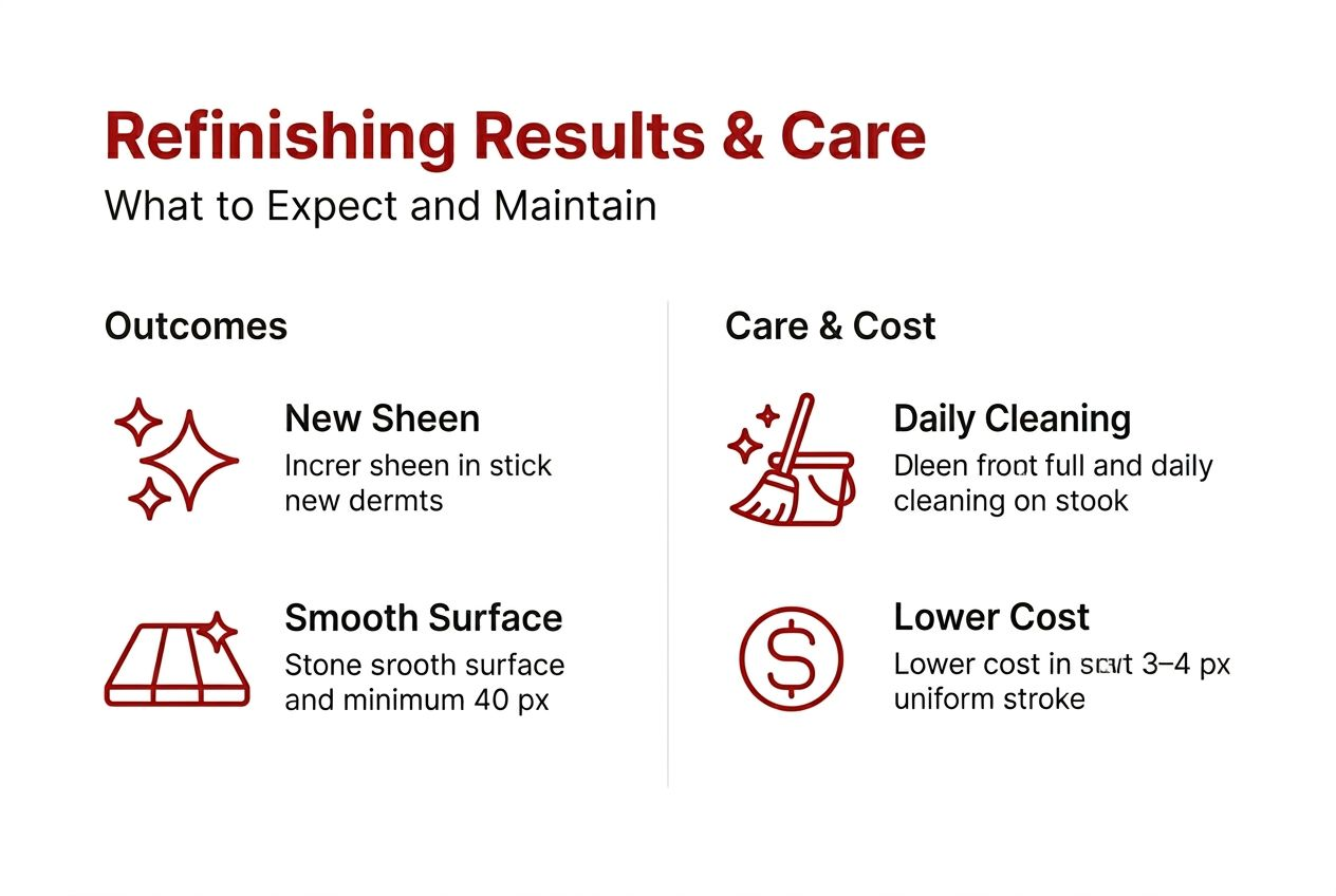 Infographic on hardwood refinishing results and care