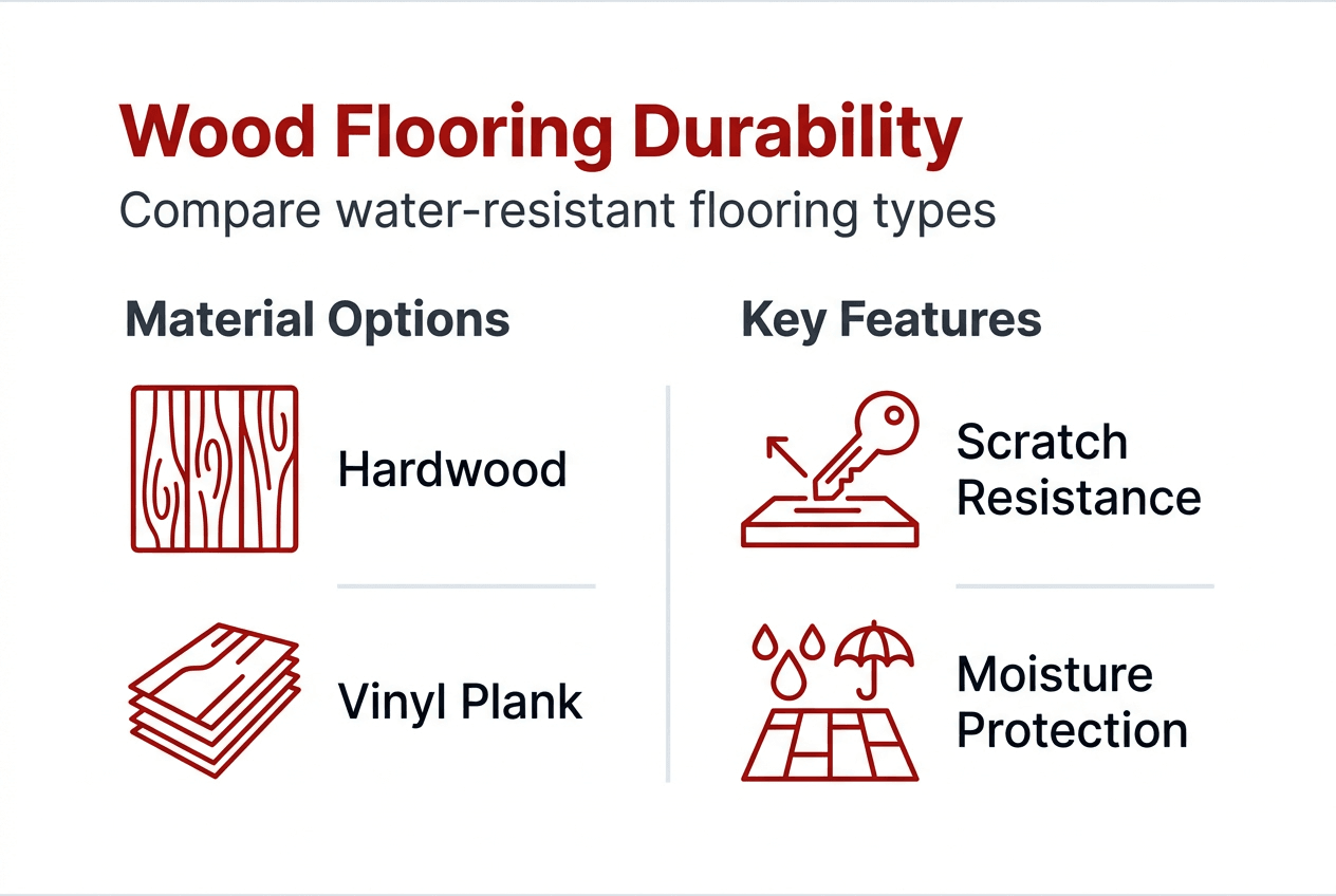 Infographic comparing wood flooring durability