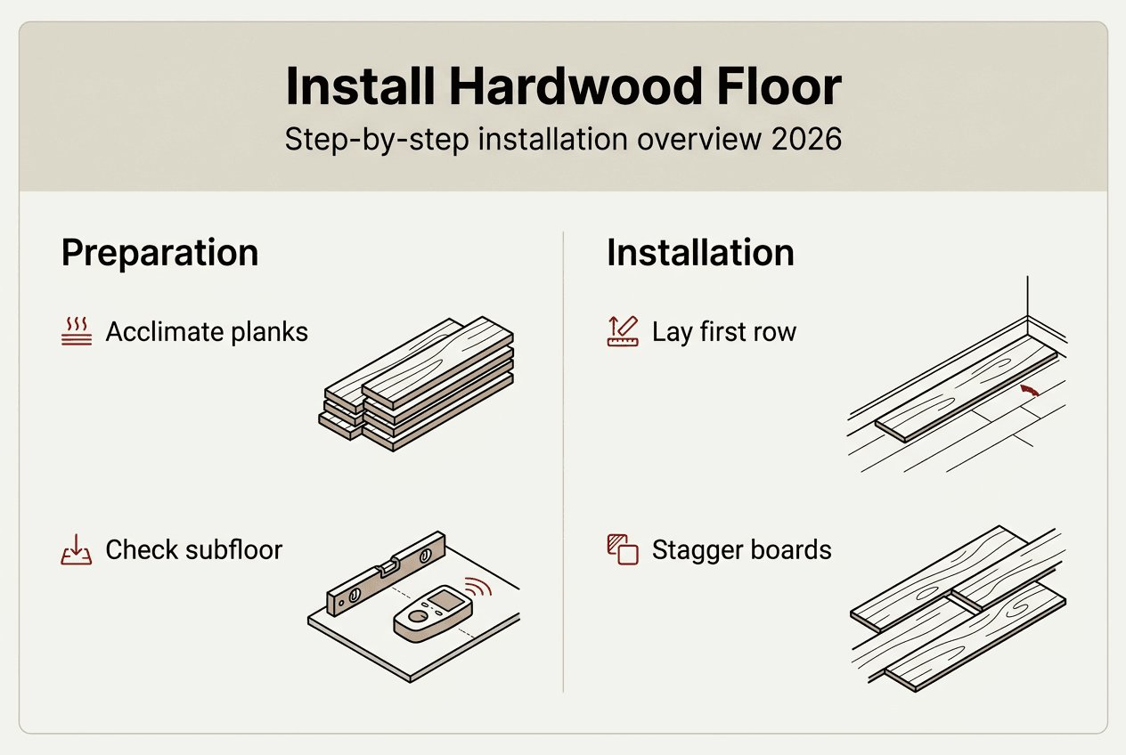 Infographic visualizing proper floor installation sequence