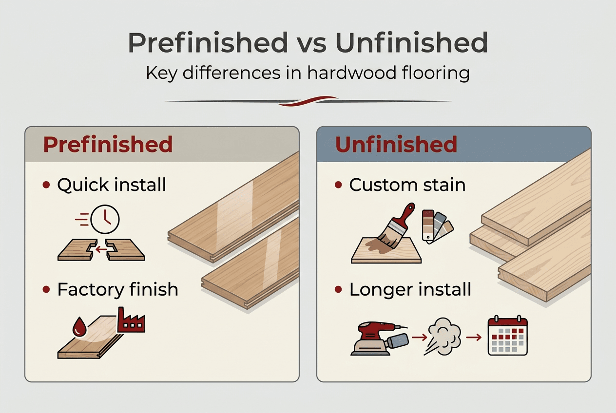 Infographic comparing hardwood flooring types