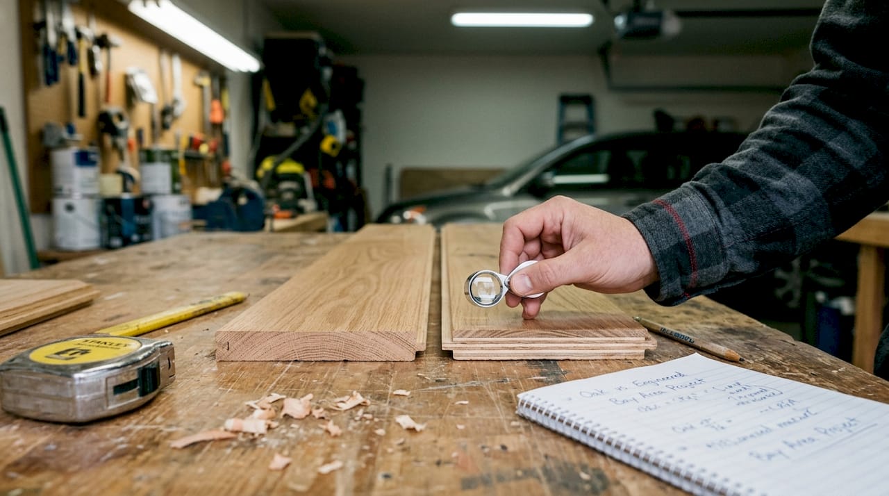 Comparing solid and engineered hardwood samples