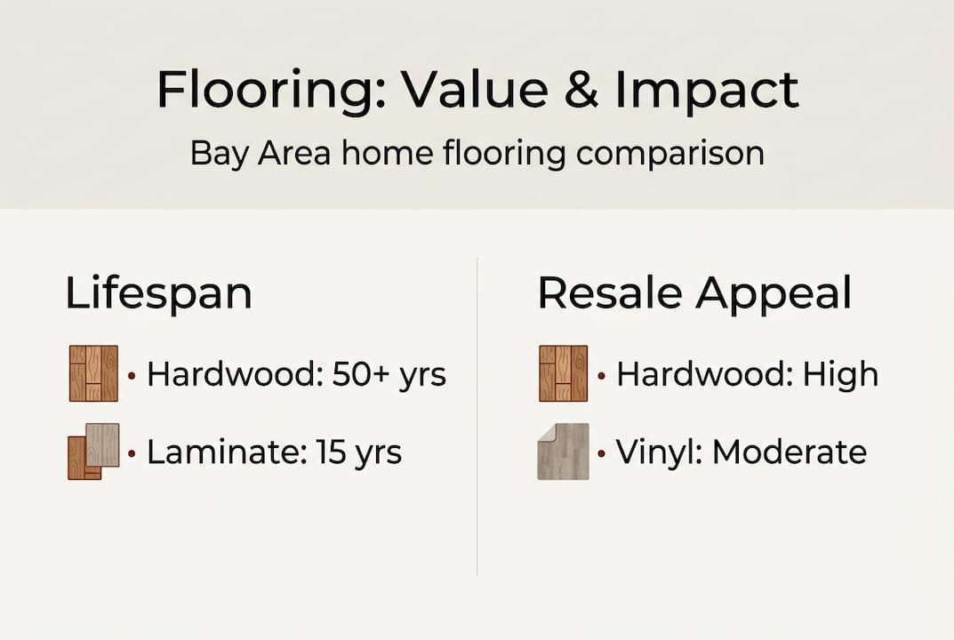 Infographic comparing flooring lifespan and resale appeal