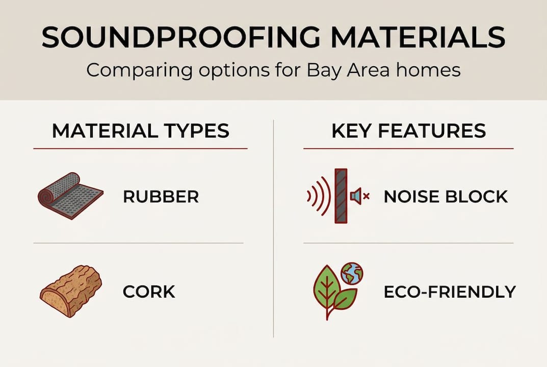 Infographic comparing hardwood soundproofing materials