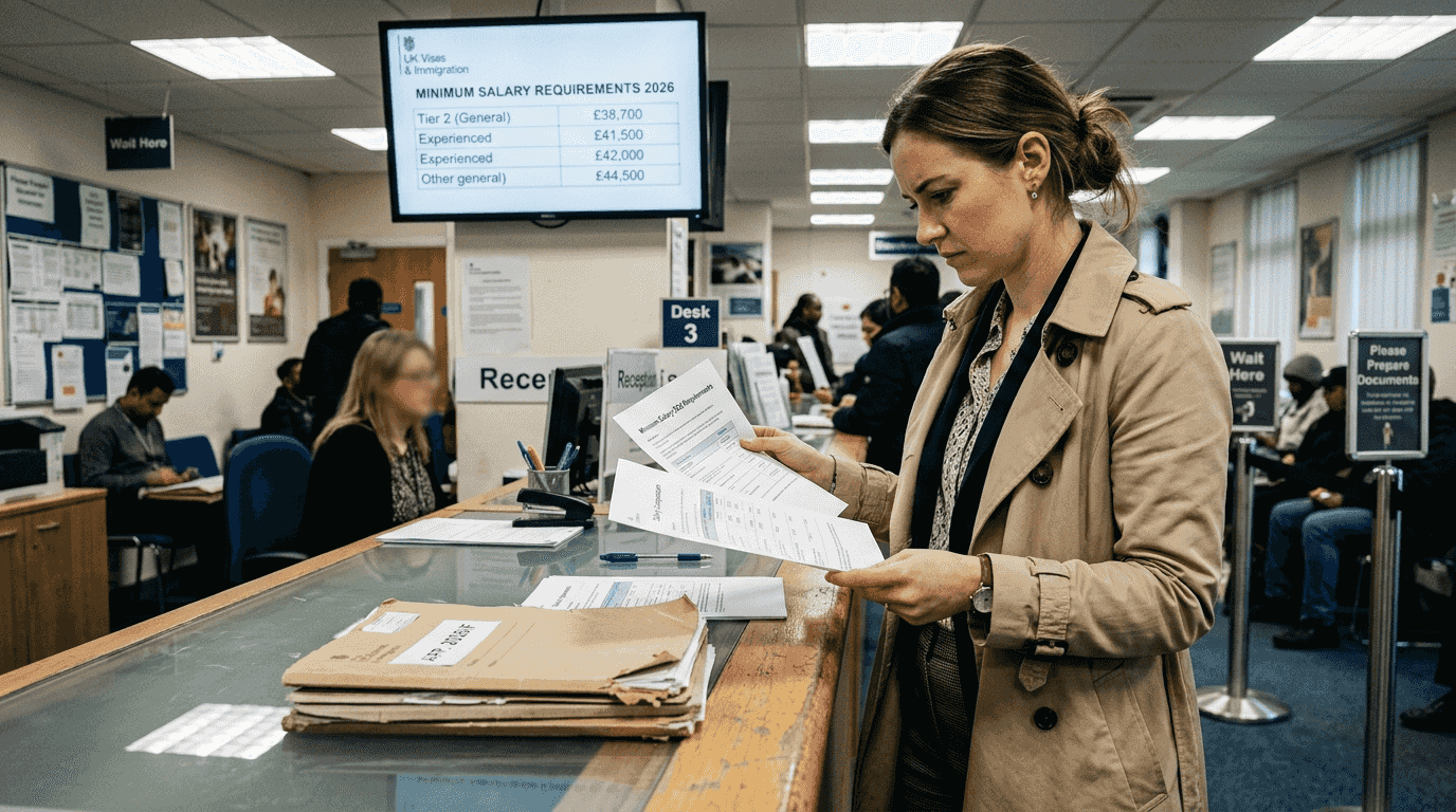 Applicant checking skilled visa salary table