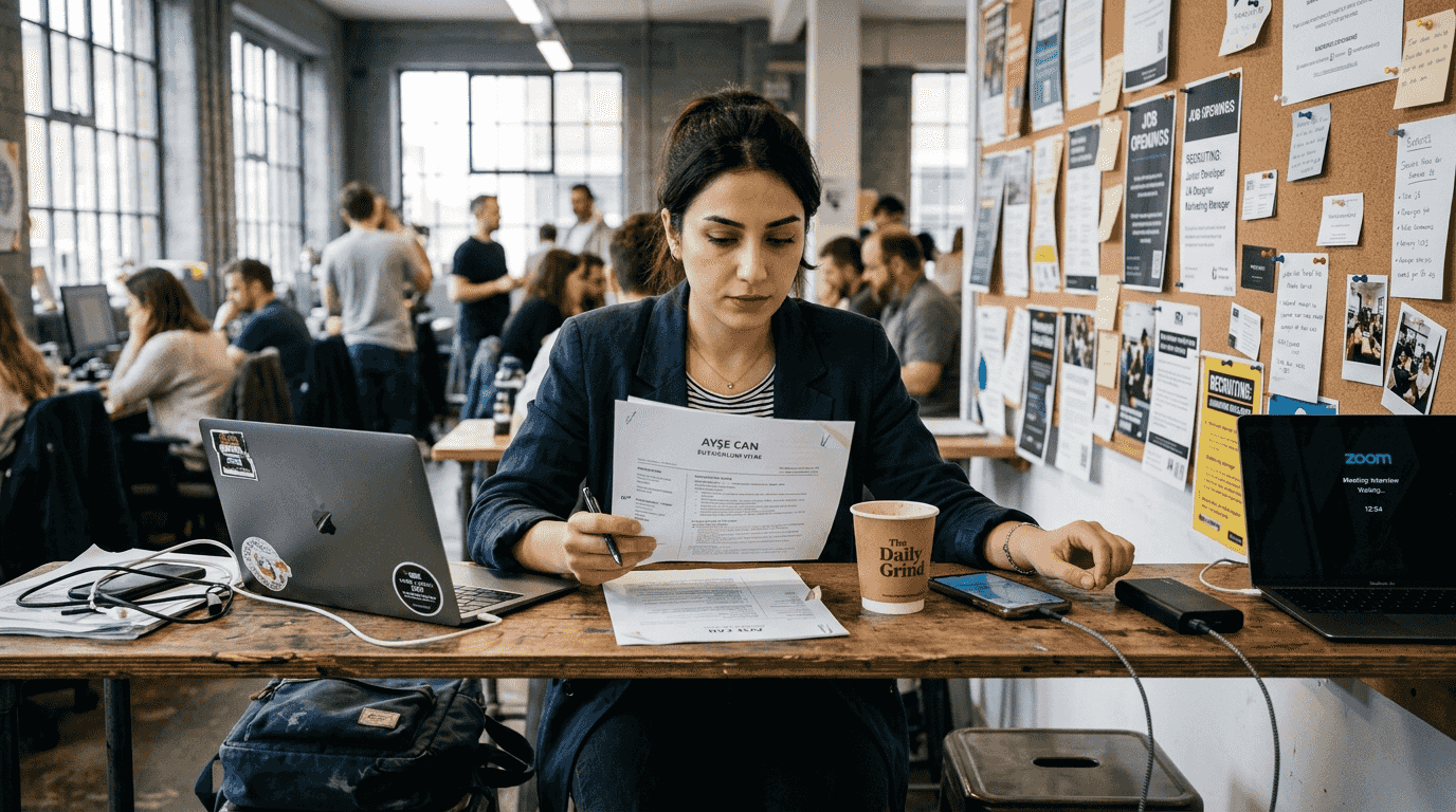 Turkish woman preparing for UK job interview