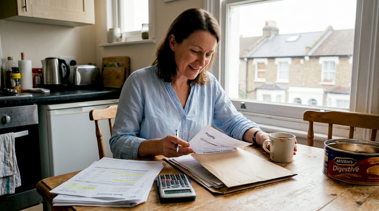 Woman organizing ECAA visa renewal documents