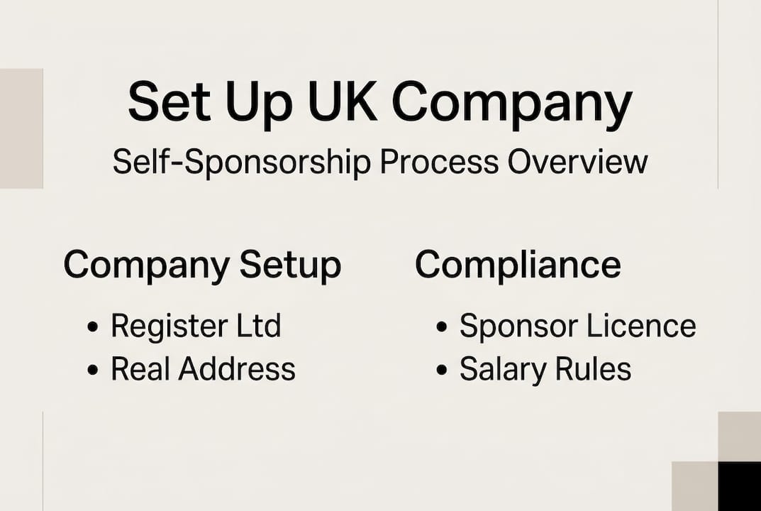 Infographic outlining UK self-sponsorship steps