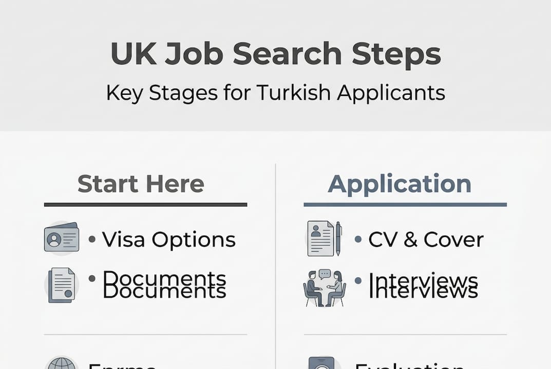 Infographic UK job search steps for Turkish applicants