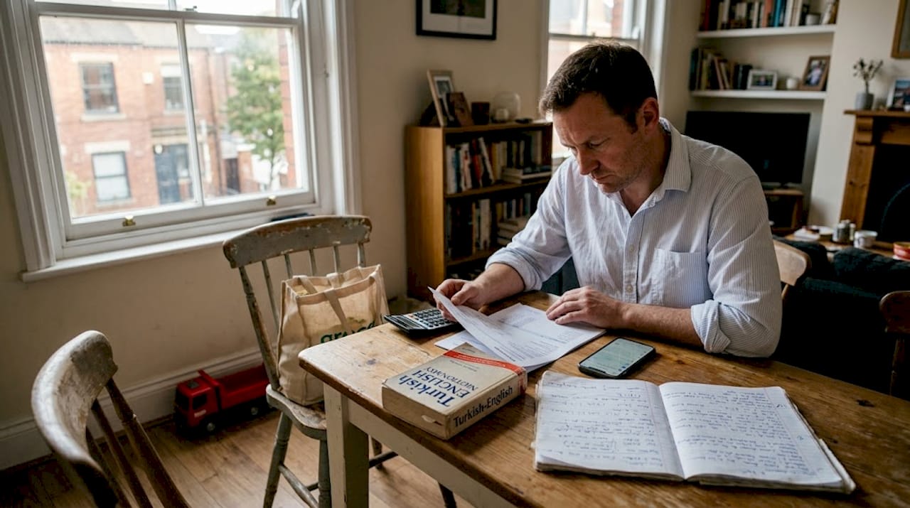 Man reviewing income for UK family visa