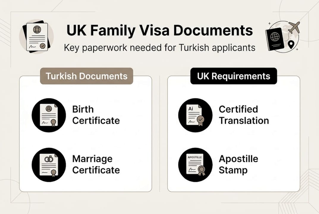 Infographic Turkish documents for UK family visa