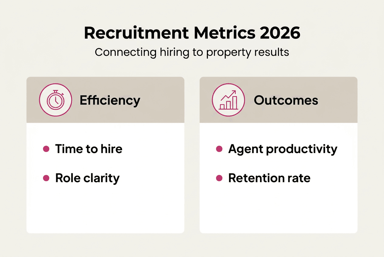 Infographic of property hiring metrics and outcomes