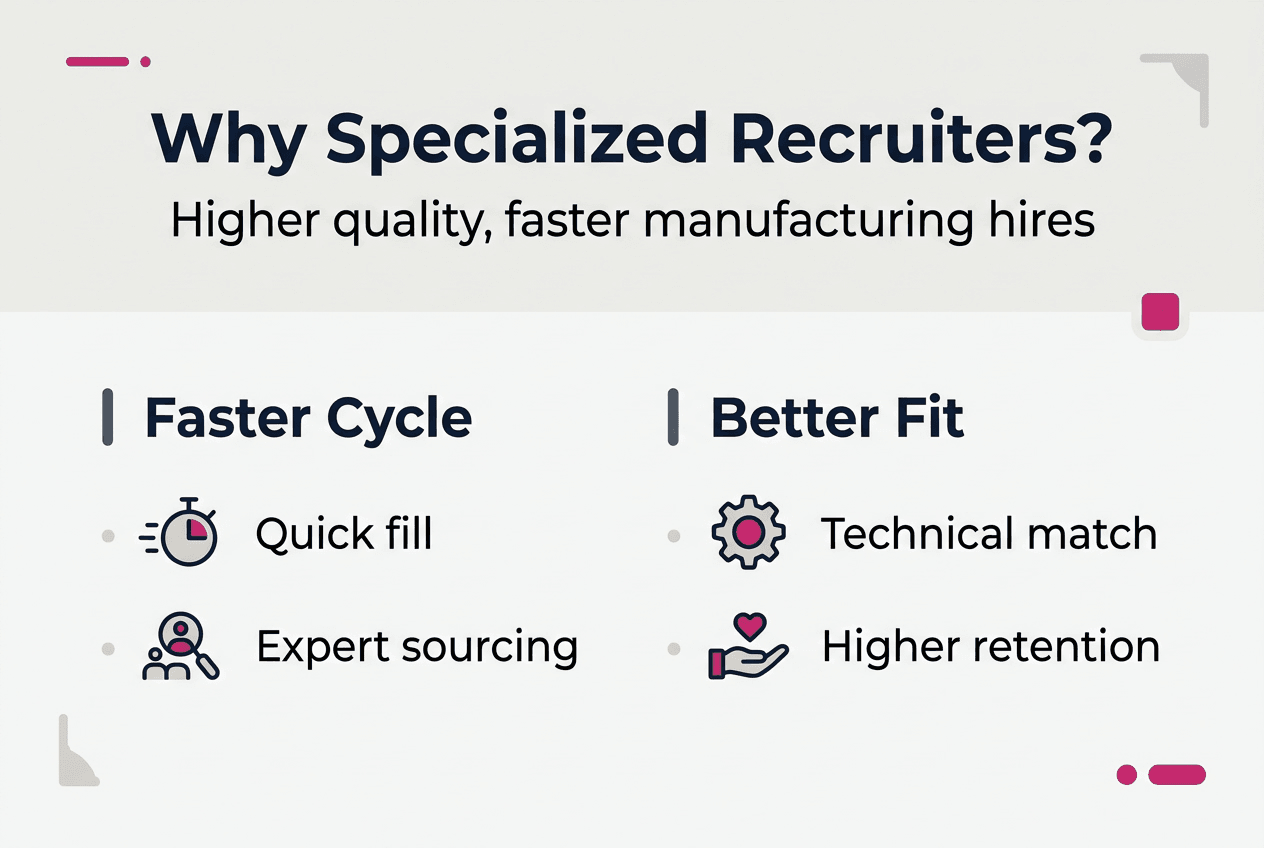 Infographic summarizing specialized recruiter advantages