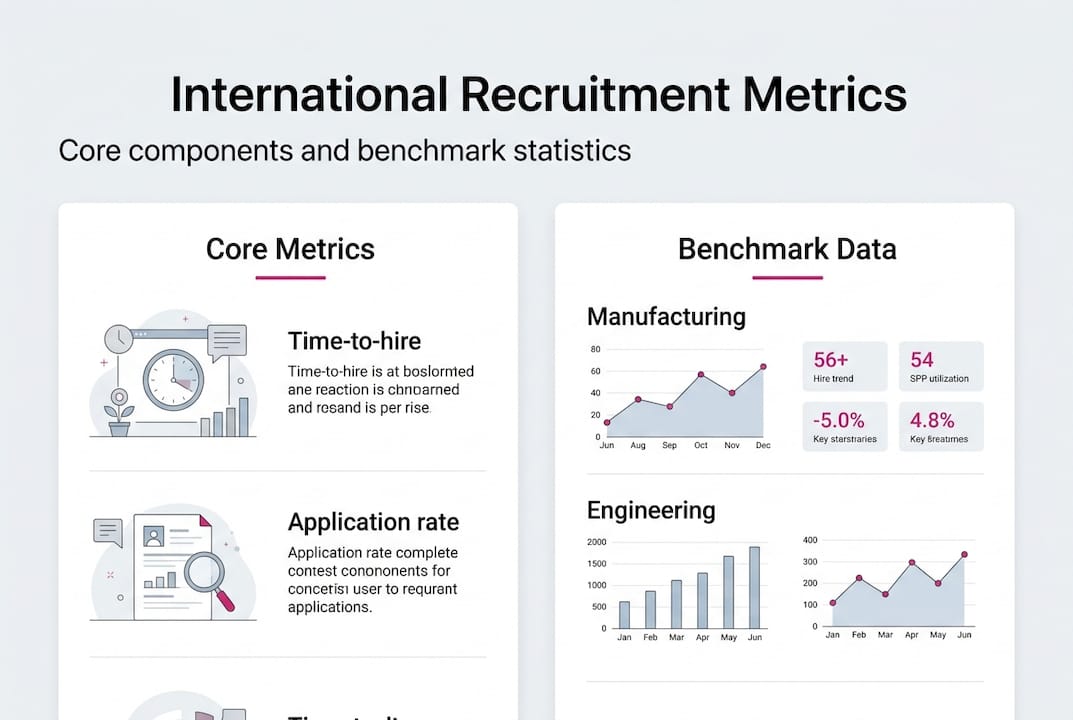 Infographic showing key recruitment metrics and benchmarks