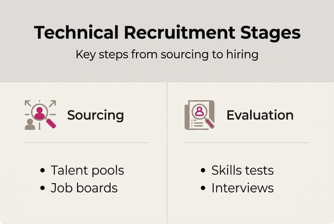 Infographic of technical recruitment stages