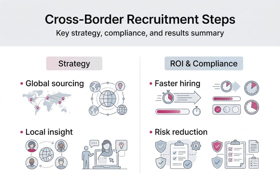 Infographic summarizing cross-border recruitment strategy