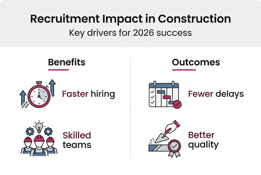 Infographic showing recruitment benefits for construction