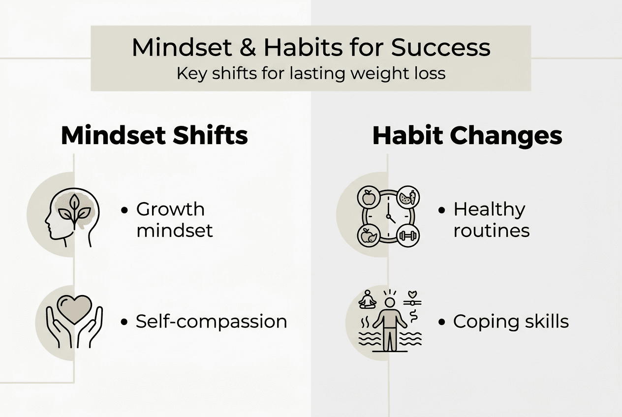 Infographic shows mindset and habit basics