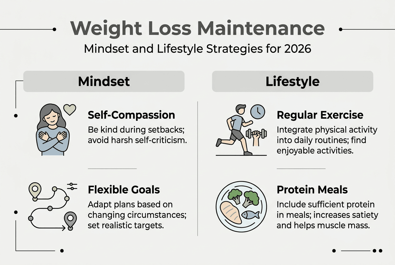 Infographic on mindset and lifestyle for weight loss