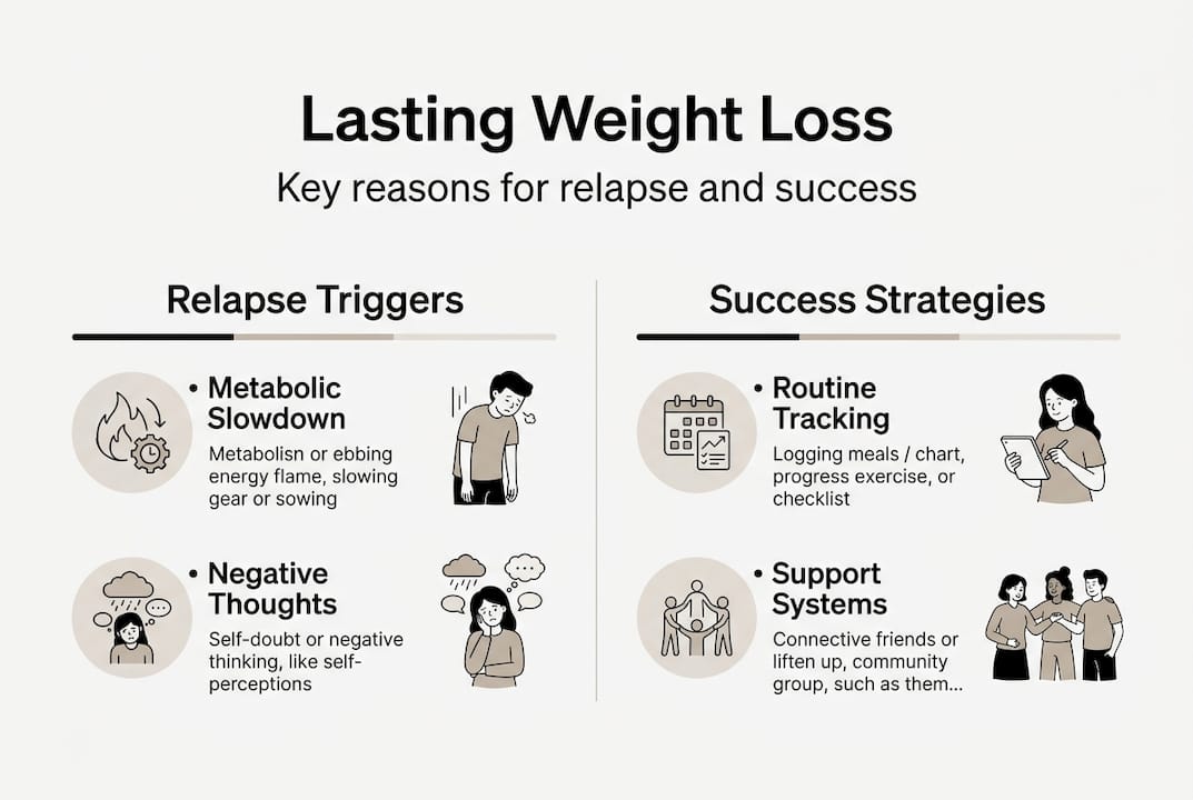 Infographic showing weight loss triggers and strategies
