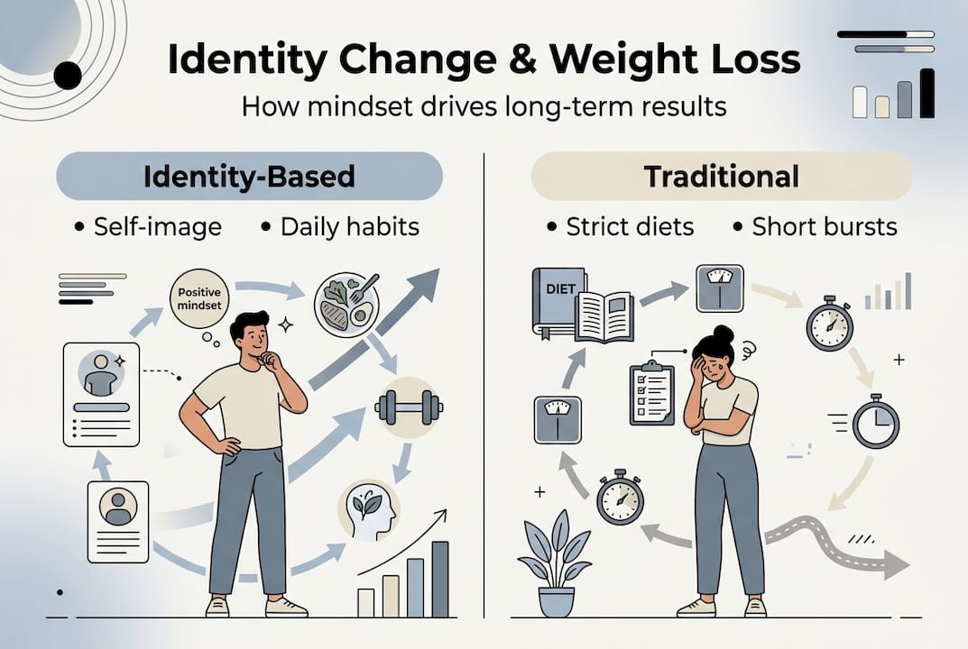 Infographic: identity change versus traditional weight loss