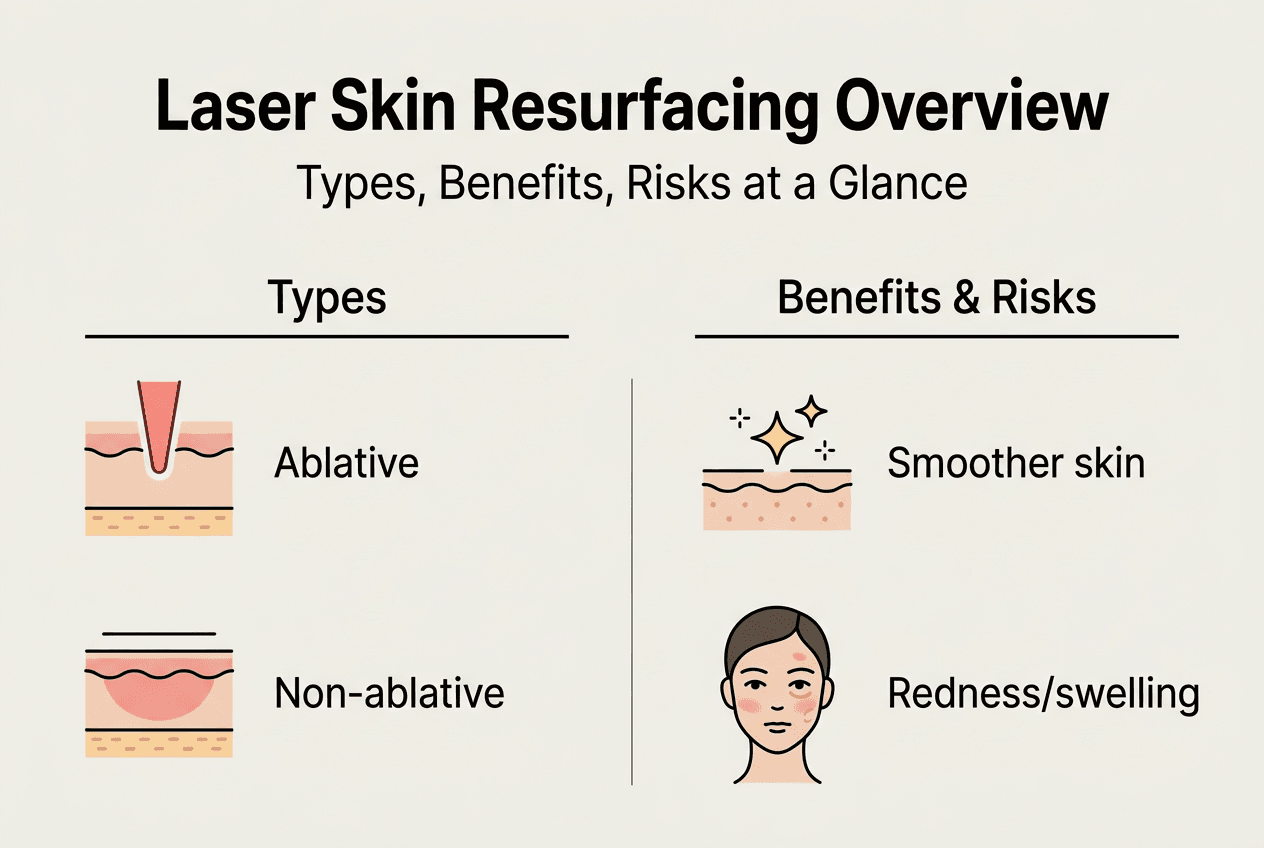 Infographic summarizes laser skin resurfacing types and risks