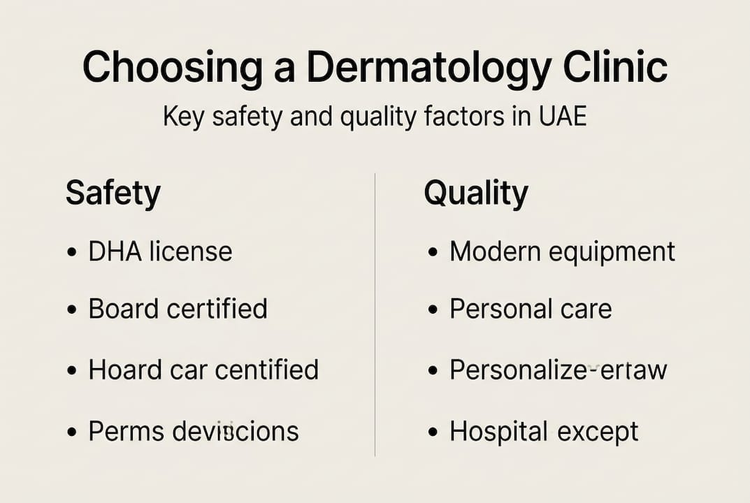 Infographic safe dermatology clinic quick guide