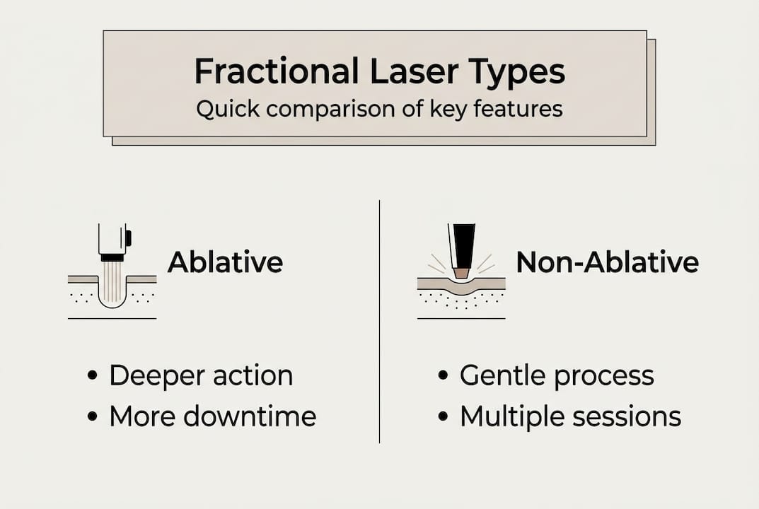 Infographic comparing fractional laser types
