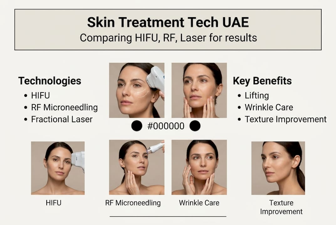Infographic comparing top skin technology treatments