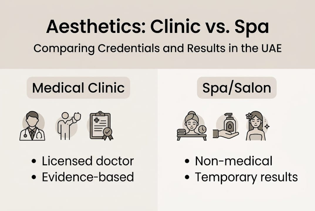 Infographic medical vs. spa aesthetics comparison