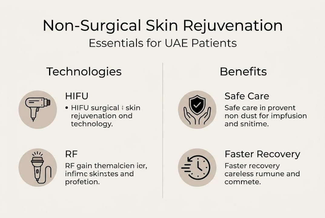 Infographic outlining key non-surgical skin options