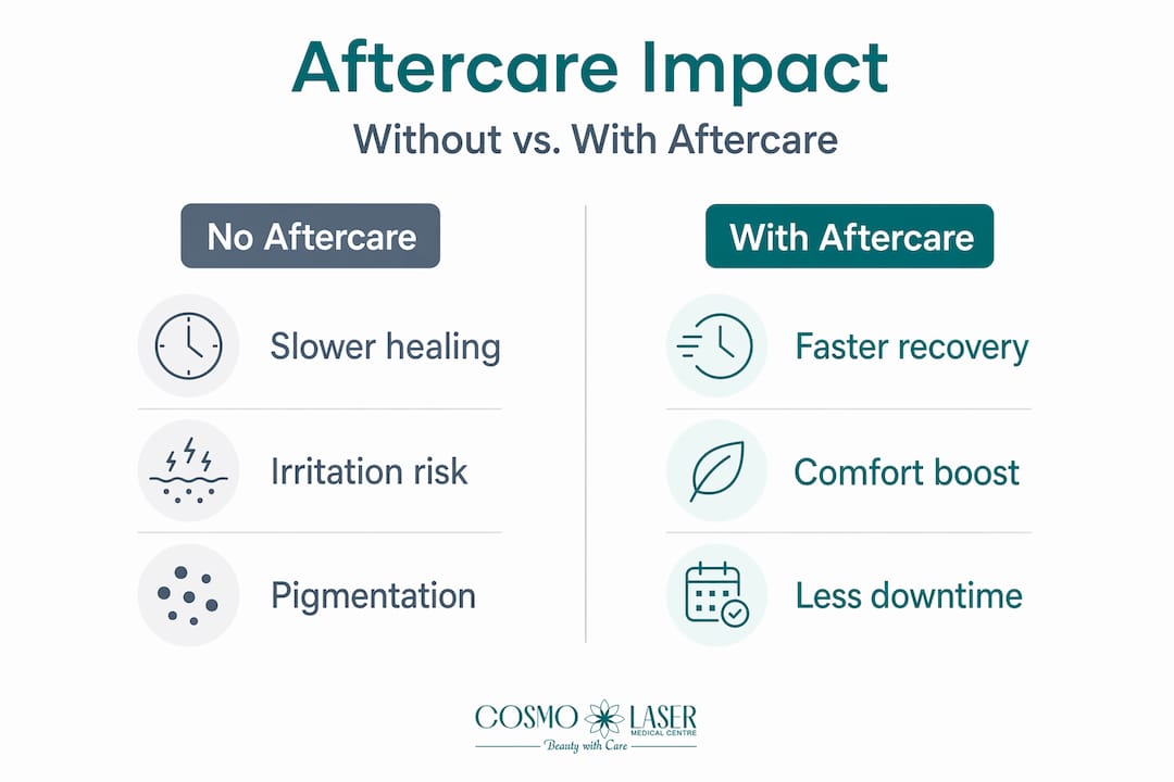 Infographic comparing aftercare versus no aftercare outcomes