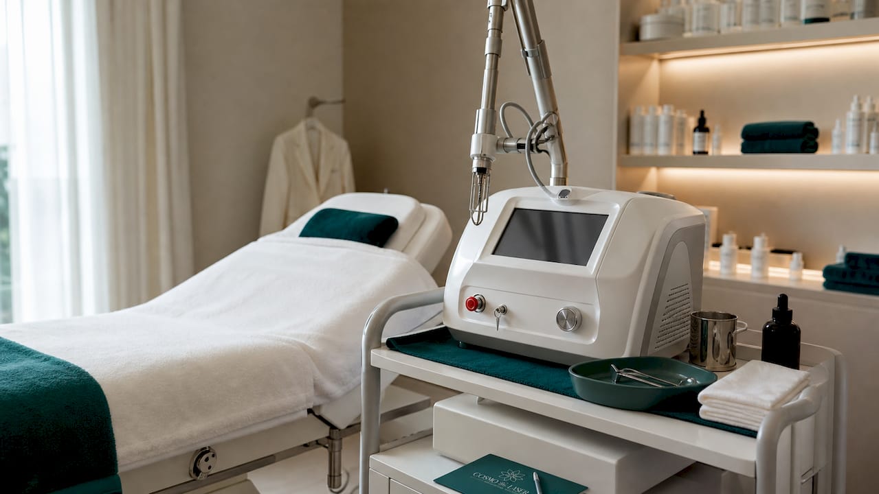 Close-up of laser acne scar treatment device