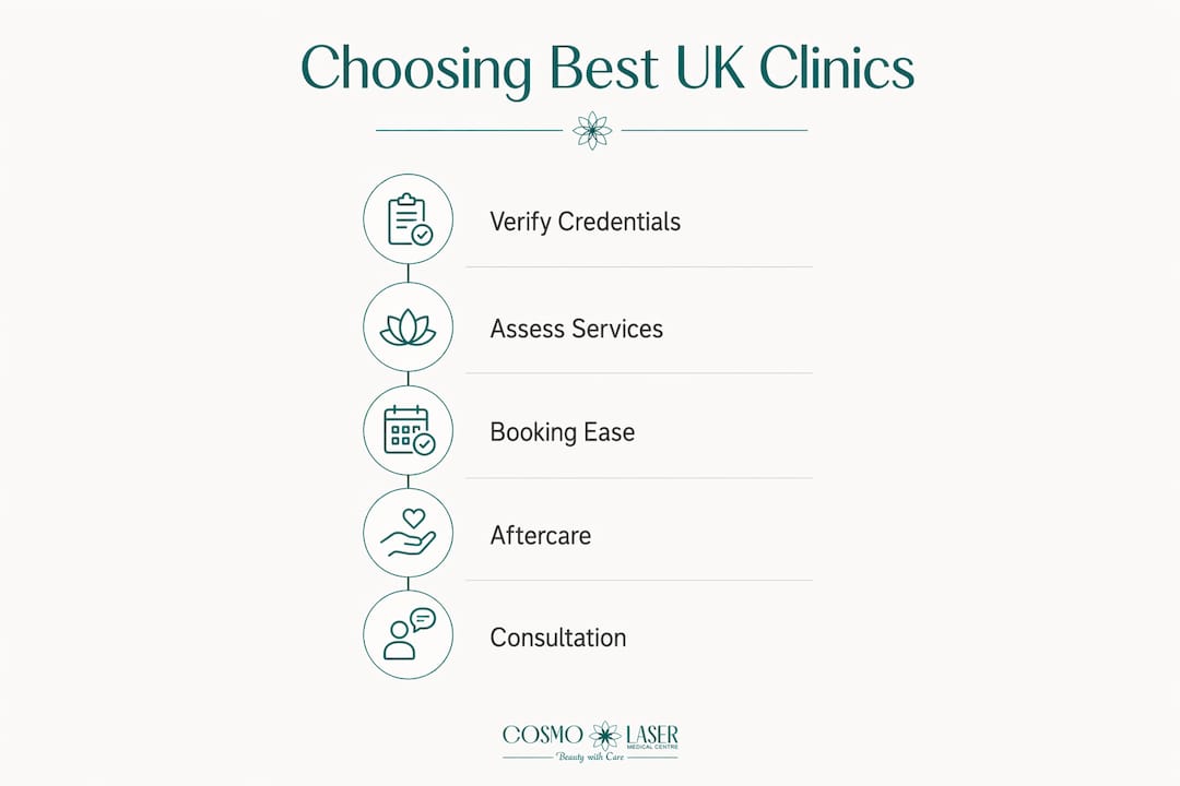 Infographic displaying clinic choice steps