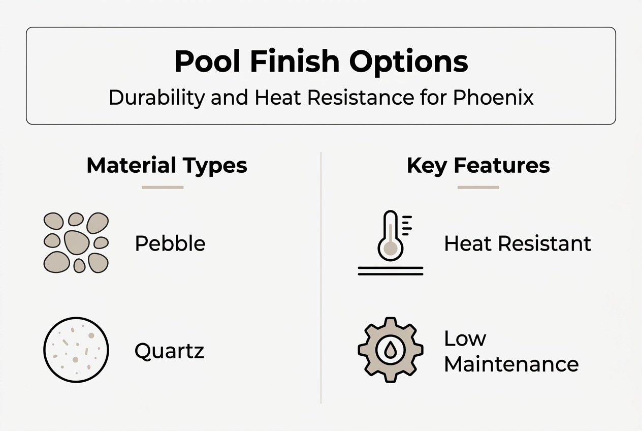 Infographic comparing pool finishes for Phoenix