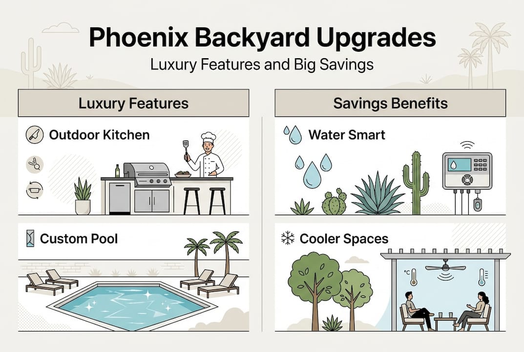 Infographic on Phoenix backyard luxury and savings