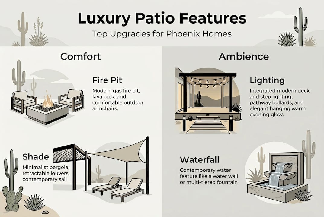 Infographic comparing top luxury patio features
