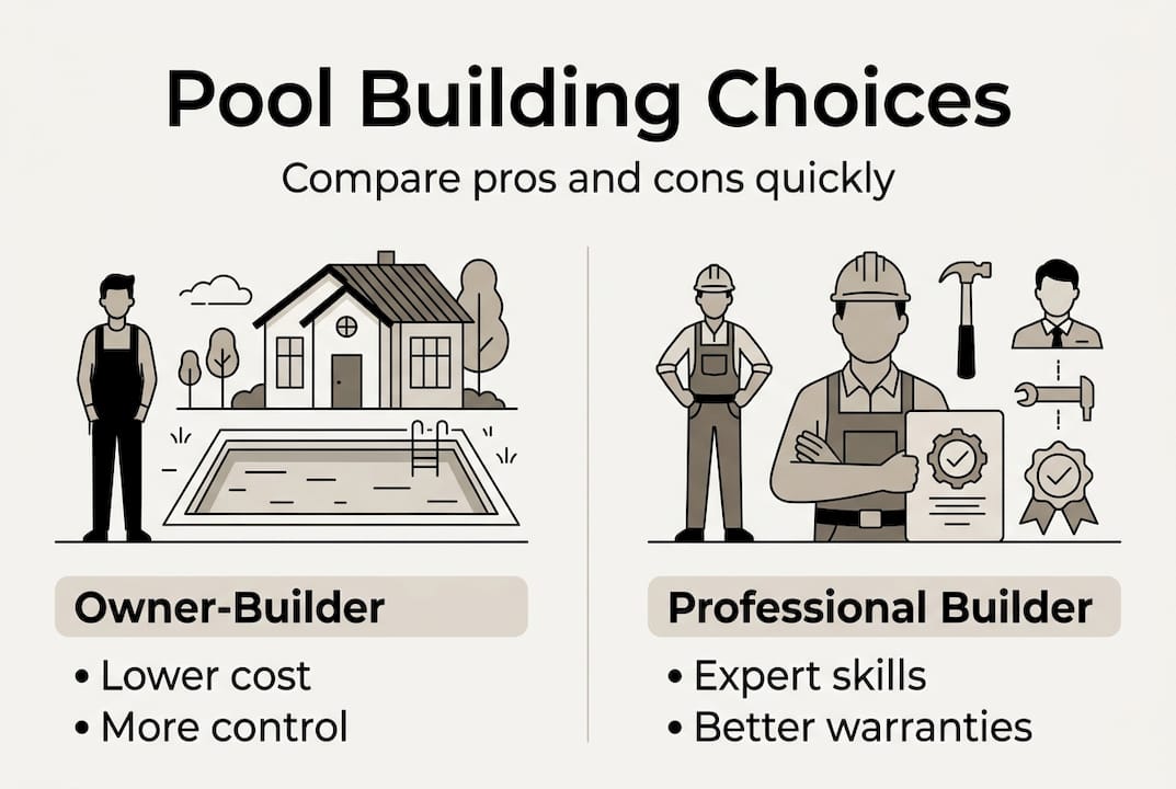 Infographic comparing professional vs DIY pool
