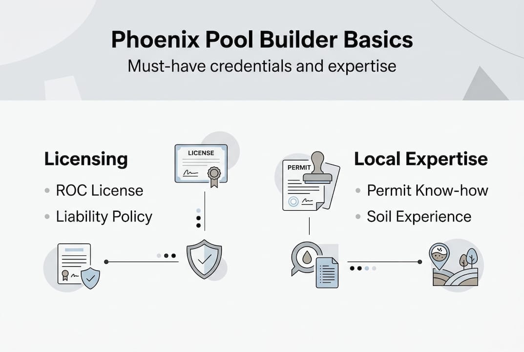 Infographic on pool builder credentials and expertise