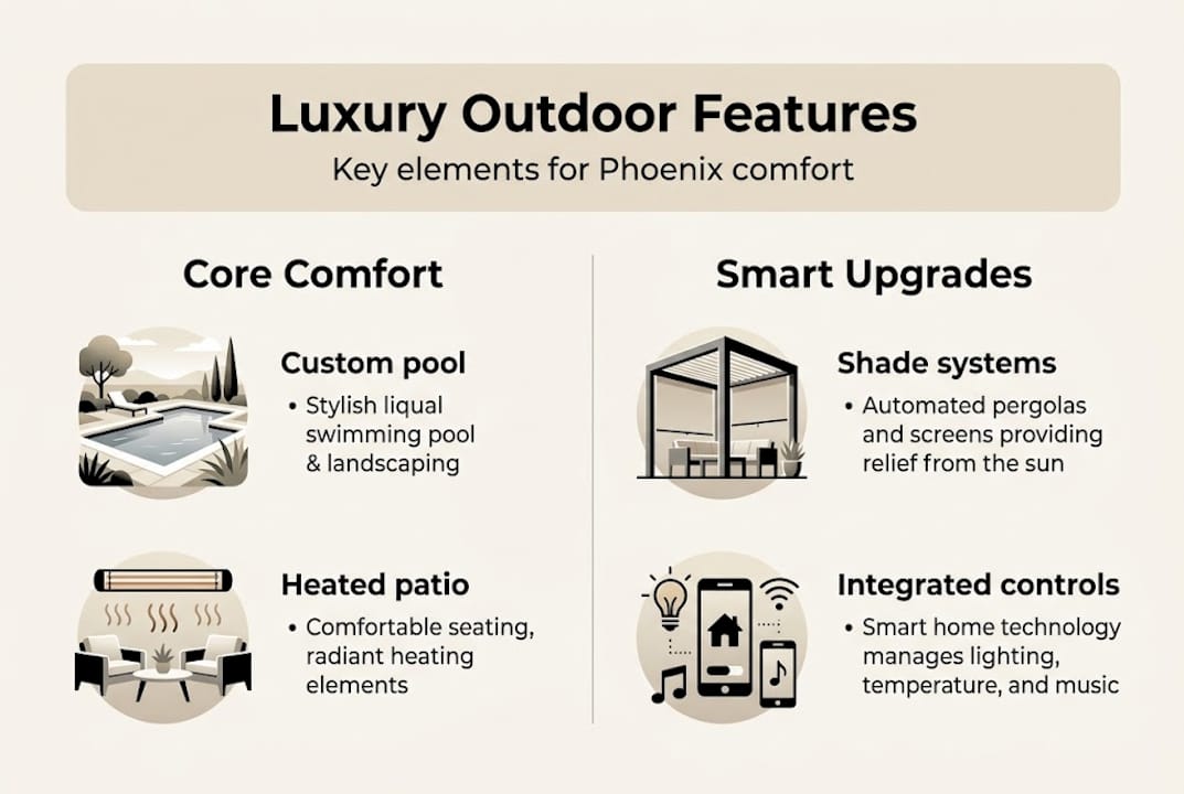 Infographic luxury outdoor space features