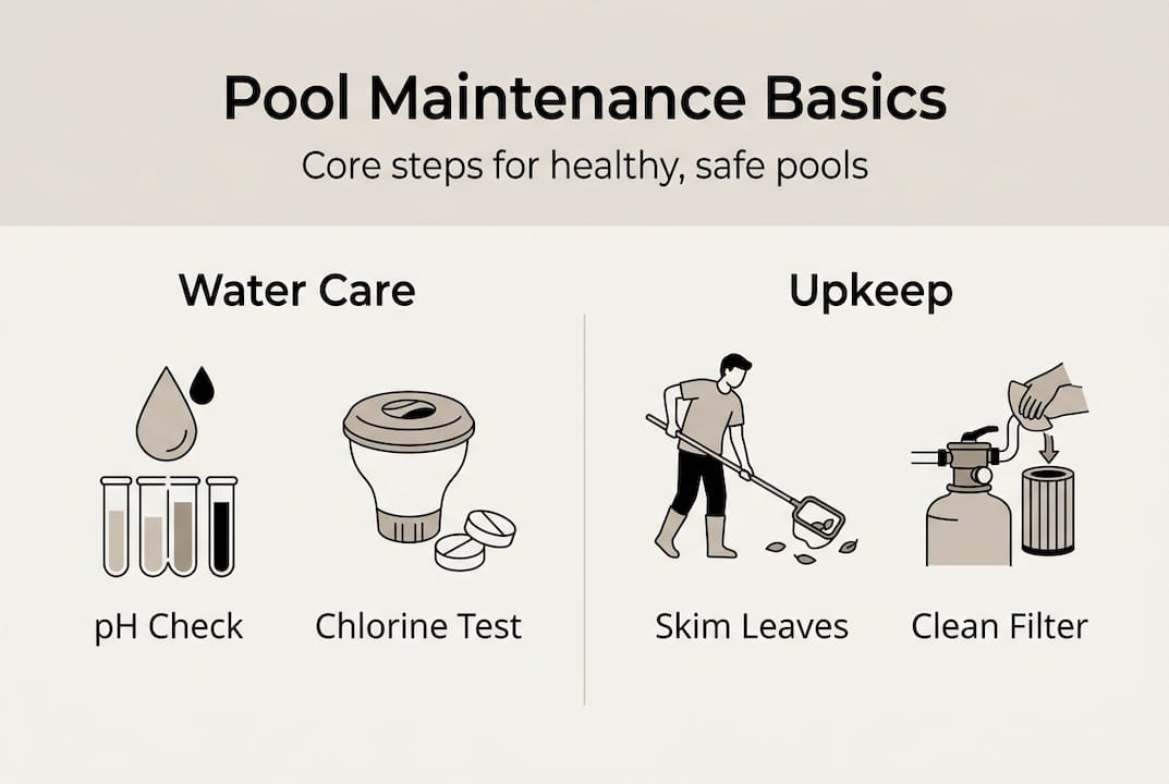Infographic of core pool maintenance steps