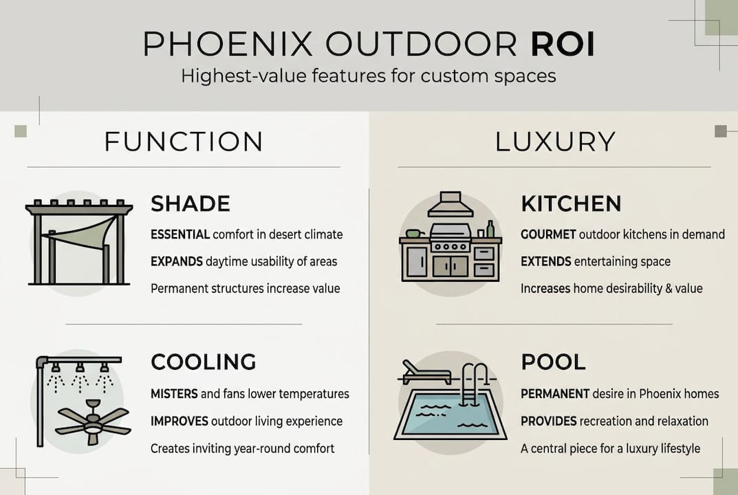 Minimalist infographic Phoenix outdoor ROI
