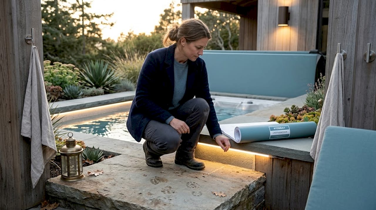 designer checks layered spa lighting details