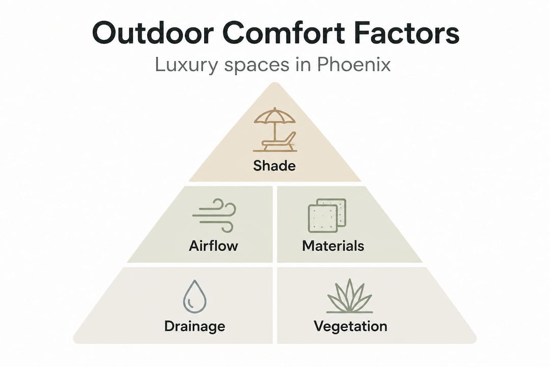 Pyramid infographic outdoor comfort factors Phoenix