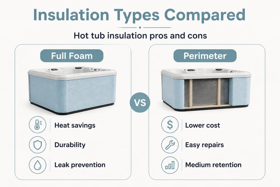 infographic comparing hot tub insulation types