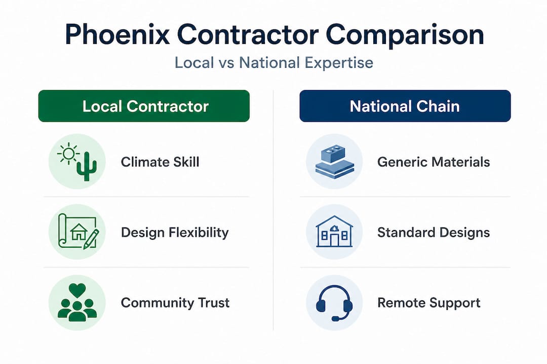 Infographic comparing local and national contractors